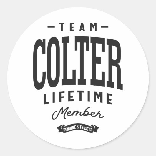 Colter Lifetimeメンバパーソナライズされたー名Colter ラウンドシール (正面)