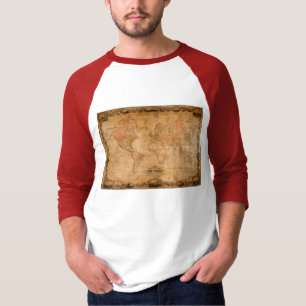 Coltonの旧式な世界地図のワイシャツ Tシャツ