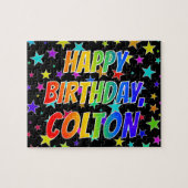 「COLTON」名、おもしろい「ハッピーバースデー」 ジグソーパズル (横)