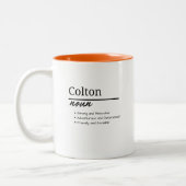 Colton、Boy Personalization Name Definition ツートーンマグカップ (左)