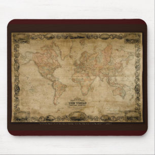 COLTONS旧世界地図c1847 マウスパッド