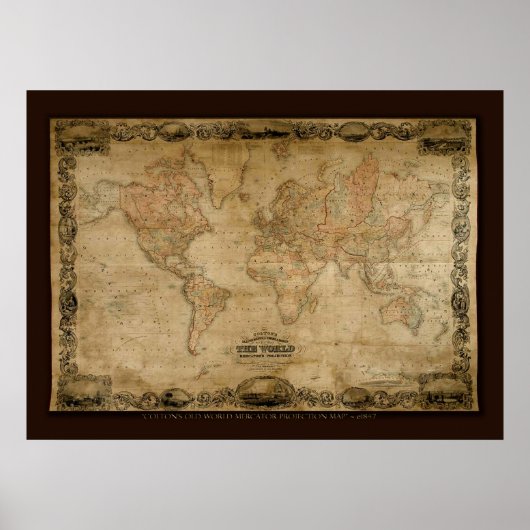 COLTONS Old World Map (c 1847)アートポスター ポスター (正面)