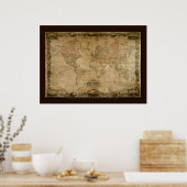 COLTONS Old World Map (c 1847)アートポスター ポスター (キッチン)