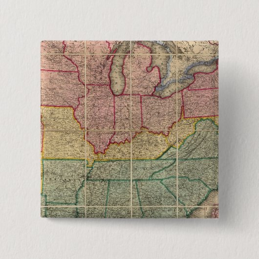 Colton's Railroadand County Map、州 缶バッジ (正面)
