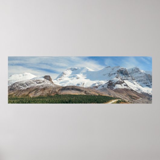 Columbia Icefield panorama with snow covered mount ポスター (正面)