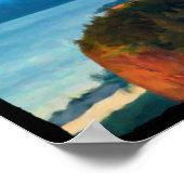 Columbia River Gorge and Vista House retro print ポスター (角)