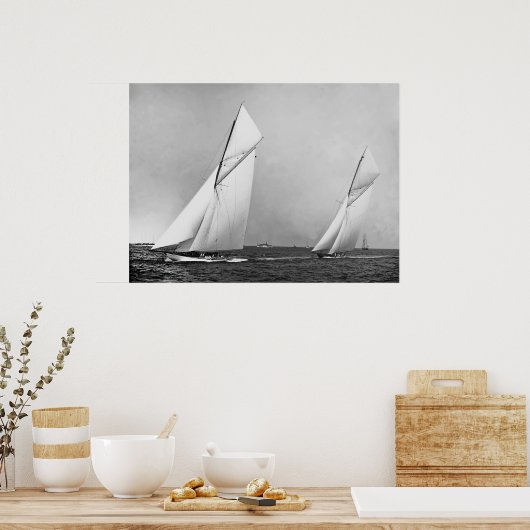 Columbia & Shamrock 1898 ポスター (キッチン)