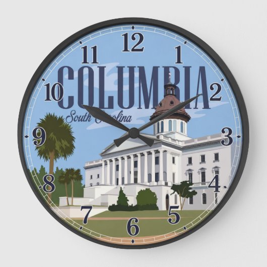 Columbia South Carolina Capitol ラージ壁時計 (正面)