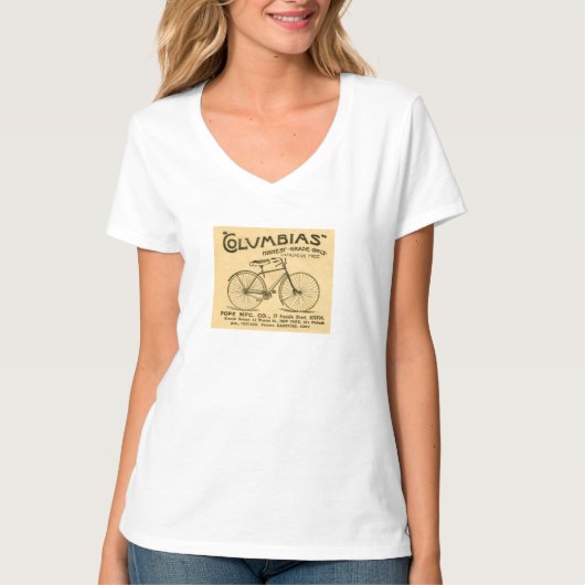 Columbiasの自転車のヴィンテージ広告Tシャツ Tシャツ (正面)