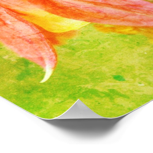 Columbine Flower Abstract ポスター (角)