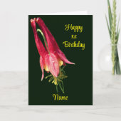 Columbine Flower Personalized Birthday カード (正面)