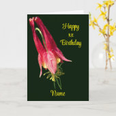 Columbine Flower Personalized Birthday カード (黄色い花)