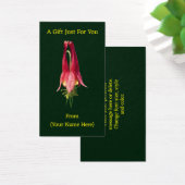 Columbine Flower Personalized Gift Card Tag (デスク)