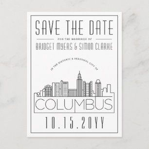 Columbus結婚のDeco Skyline日付を保存 ポストカード