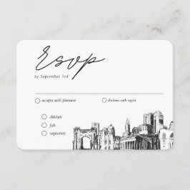 Columbus結婚のRSVP伝統的 Meal Option エンクロージャーカード