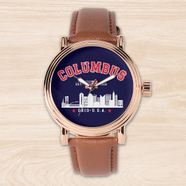 Columbus City Skyline Print 腕時計