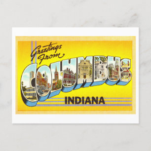 Columbus, Indianaからのヴィンテージの挨拶 ポストカード