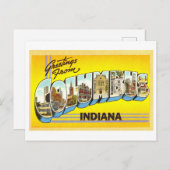 Columbus, Indianaからのヴィンテージの挨拶 ポストカード (正面/裏面)