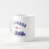 Columbus OH City View Design コーヒーマグカップ (正面左)