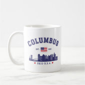 Columbus OH City View Design コーヒーマグカップ (左)