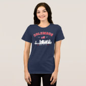 Columbus OH Downtown Silhouette トライブレンドＴシャツ (正面全面)