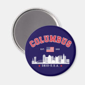 Columbus OH Downtown Silhouette マグネット (正面/裏面)