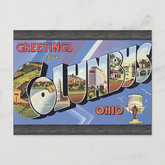Columbus Ohioのヴィンテージ ポストカード (正面)