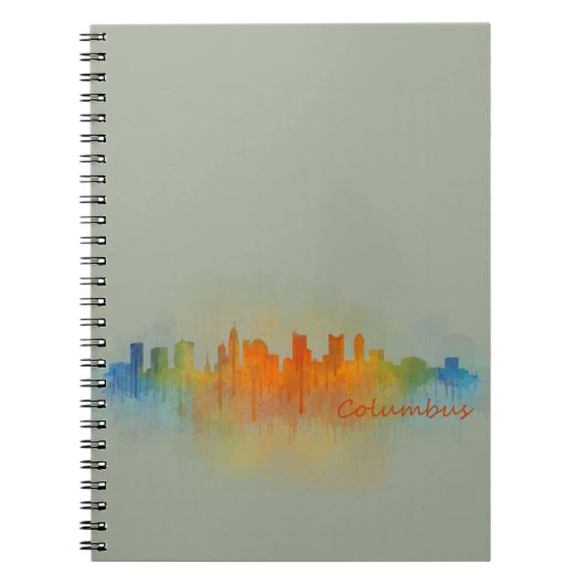 Columbus Ohio, City Skyline, v3 ノートブック (正面)