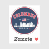 Columbus Ohio Cityscape Design シール (シート)