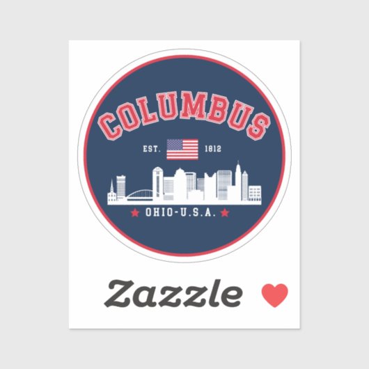 Columbus Ohio Cityscape Design シール (シート)