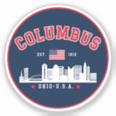 Columbus Ohio Cityscape Design シール (正面)