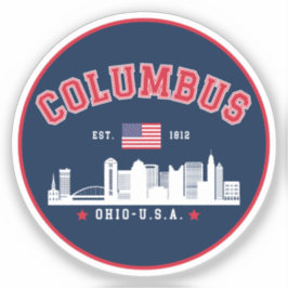 Columbus Ohio Cityscape Design シール