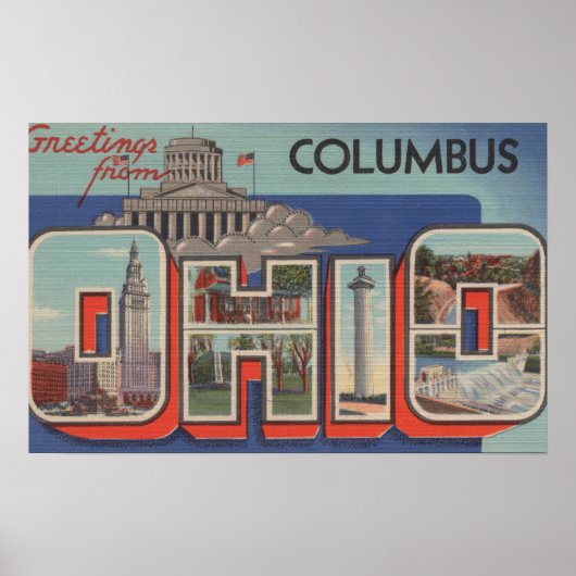 Columbus, Ohio - Large Letter Scenes ポスター (正面)