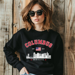 Columbus Ohio Skyline Graphic スウェットシャツ