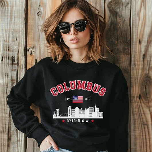 Columbus Ohio Skyline Graphic スウェットシャツ