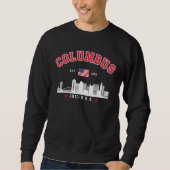 Columbus Ohio Skyline Illustration スウェットシャツ (正面)
