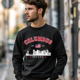 Columbus Ohio Skyline Illustration スウェットシャツ