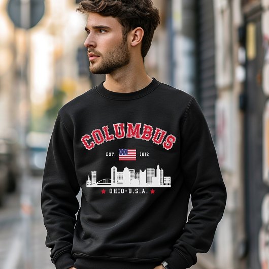 Columbus Ohio Skyline Illustration スウェットシャツ