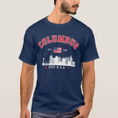 Columbus Ohio Urban Skyline Art Tシャツ (正面)
