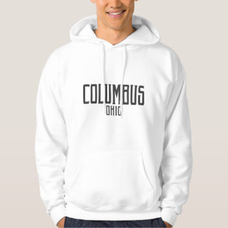 Columbus Ohio Vintage Text Black with Black Print パーカ