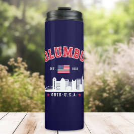 Columbus Skyline Vintage City Art タンブラー