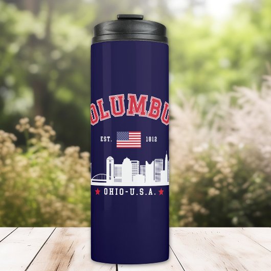 Columbus Skyline Vintage City Art タンブラー