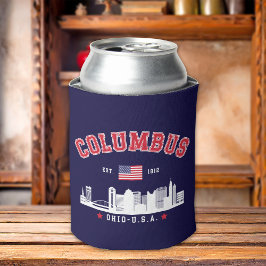 Columbus Skyline Vintage City Art 缶クーラー