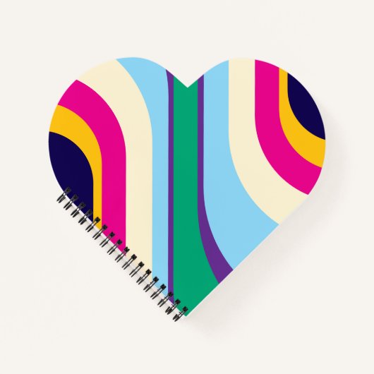 Colurful Heart Spiral Notebook ノートブック (正面)