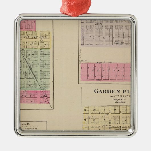Colwich、庭の平野、およびBaynevilleのカンザス メタルオーナメント (正面)