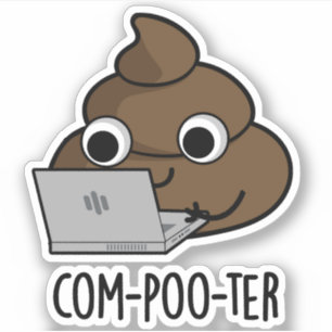 Com-poo-terコンピューおもしろいタウンチプリン シール