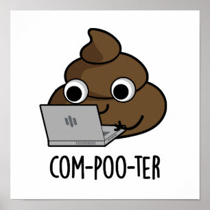 Com-poo-terコンピューおもしろいタウンチプリン ポスター