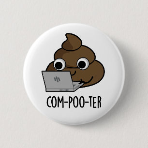 Com-poo-terコンピューおもしろいタウンチプリン 缶バッジ