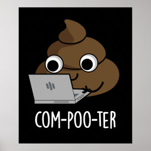 Com-poo-terコンピューおもしろいタウンチプンダークBG ポスター
