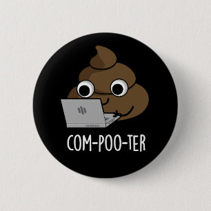 Com-poo-terコンピューおもしろいタウンチプンダークBG 缶バッジ